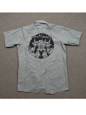Vintage Jinx Mens Shirt Brown Medium M Button Up Short Sleeve Venture Mining Co
